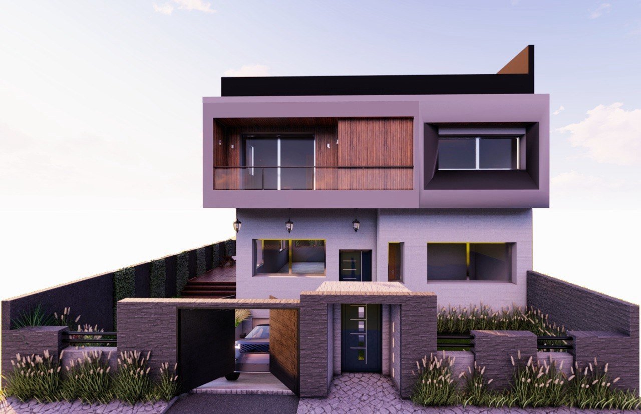 L'étude 3D de la même façade de villa